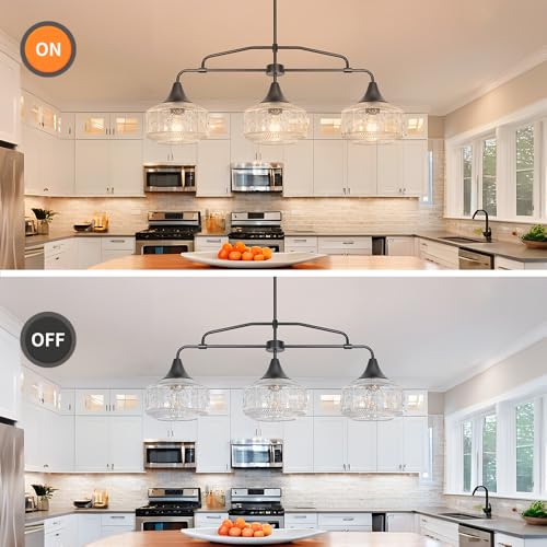 DSMJFU 3 Light Kitchen Island Light Black Dining Room Light Over Table