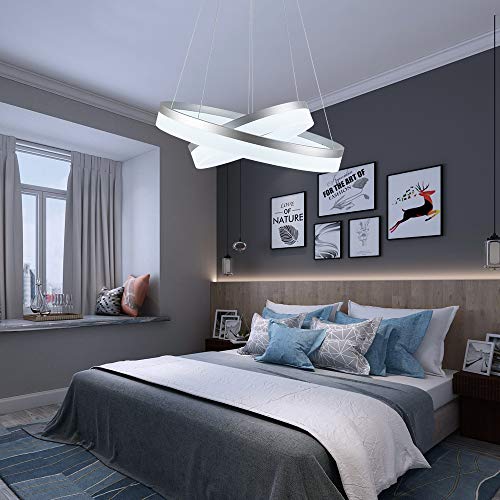 LED Silver Chandeliers Modern Pendant