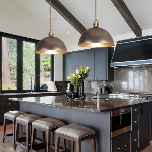 18 Inch Antique Silver Large Pendant Light Kitchen Island
