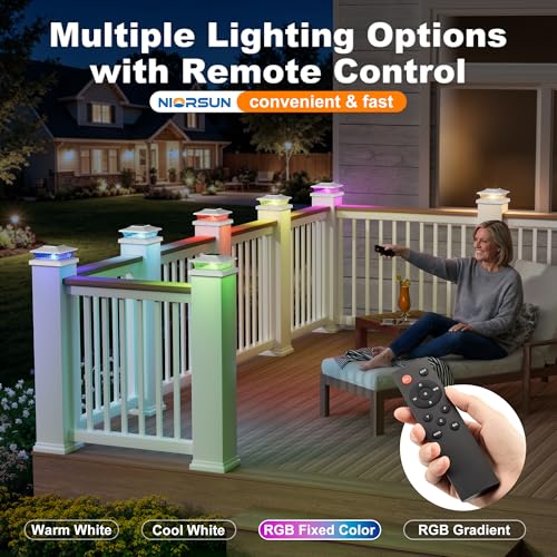 4x4 Post Solar Lights Color Changing with Remote (6 Count)