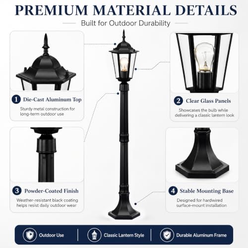 42" Adjustable Outdoor Post Light