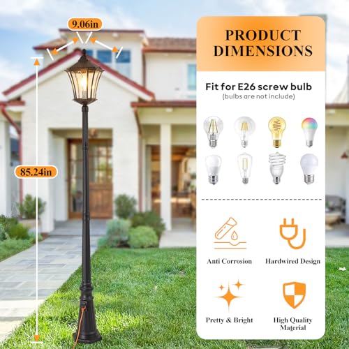 Outdoor Lamp Post Lights with Outlet