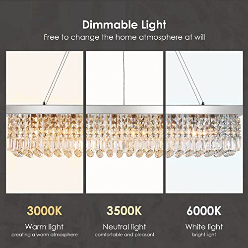 Modern Rectangular Crystal Chandelier