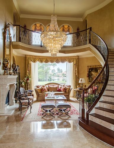 French Empire Crystal Chandelier Gold Foyer Chandeliers