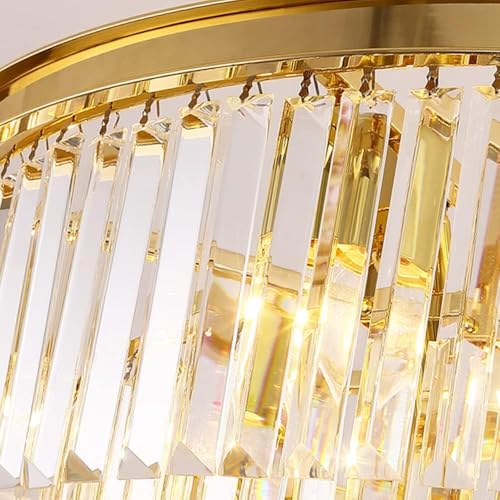 Gold Crystal Chandeliers Modern Contemporary Ceiling Lights Fixtures 33 inch Diameter Polished Gold 8 Lights
