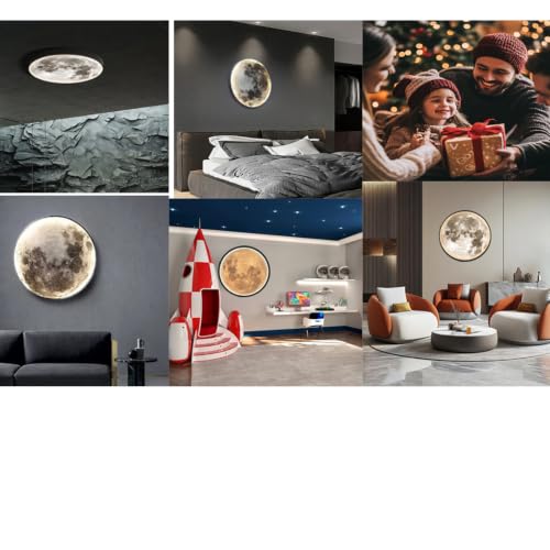 Dimmable Moon Lamp Plug in Modern LED Wall Moon Sconces (19.5 inch)