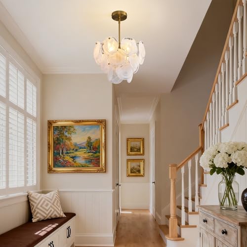 Modern Gold Glass Chandelier