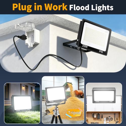 200W LED Flood Light Outdoor (2 Count)