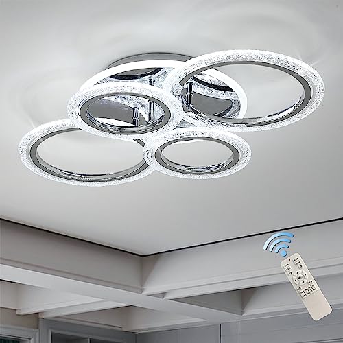 Modern LED Flush Mount Ceiling Light with Remote