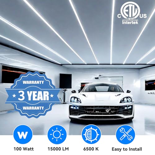 8FT Led Shop Light 100W 15000LM 6500K Linkable Shop Light (12 Count)