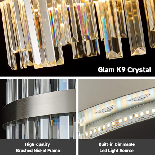 Nickel Led Modern Crystal Chandelier