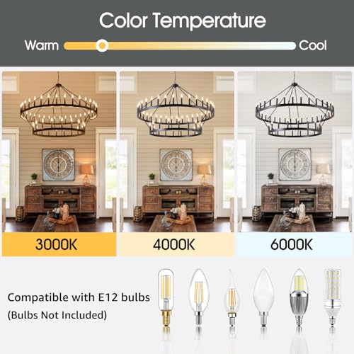 60" Extra Large Wagon Wheel Chandelier 2 (12 Count)