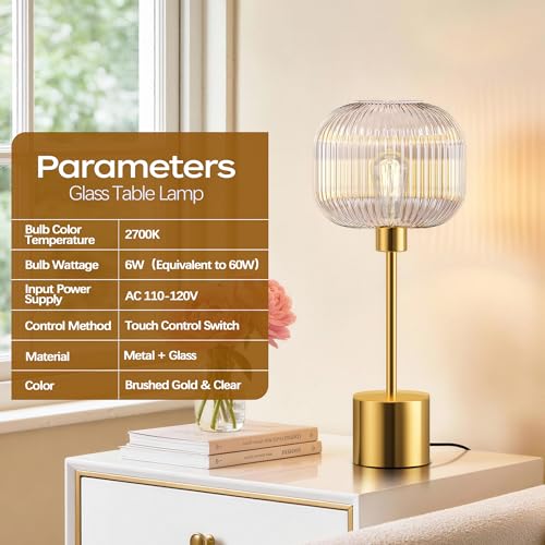 Glass Table Lamp for Living Room