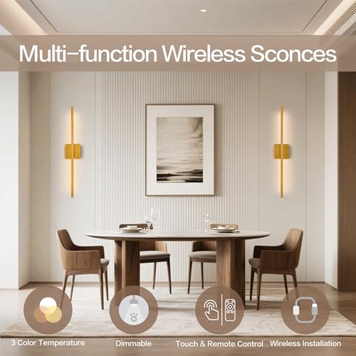Rechargeable Wall Sconce Set of Two