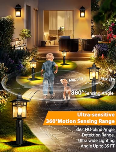 360° Motion Sensor Outdoor Post Lights