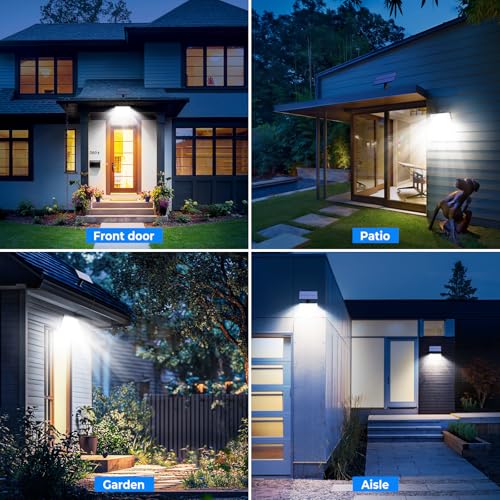 318 LED Solar Motion Lights Outdoor Waterproof with 16.4 FT Cable (6 Count)