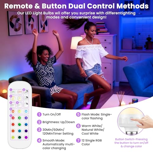 Rechargeable Light Bulbs with Remote