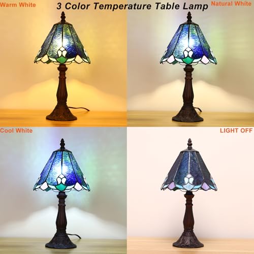 Tiffany Lamp Butterfly Stained Glass Bedside Nightstand Table Lamp