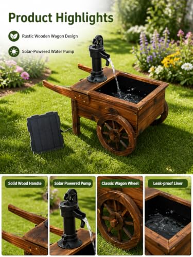 Carbonized Wood Outdoor Freestanding Fountain