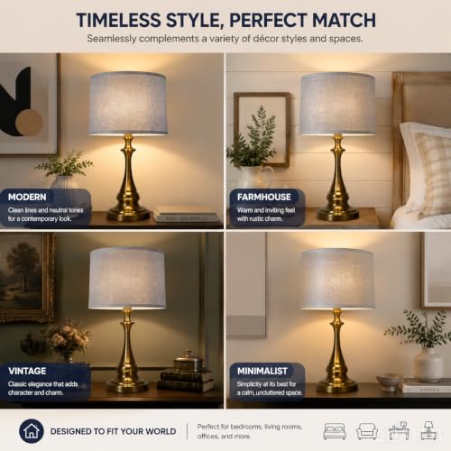 Gray Linen Drum Lamp Shades Set of 2