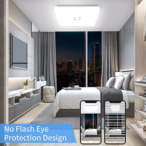 5000K LED Ceiling Light Flush Mount 24W 12.6in Square LED Ceiling Lamp for Kitchen Bathroom Hallway with 240Pcs LeD Chips Without Flicker