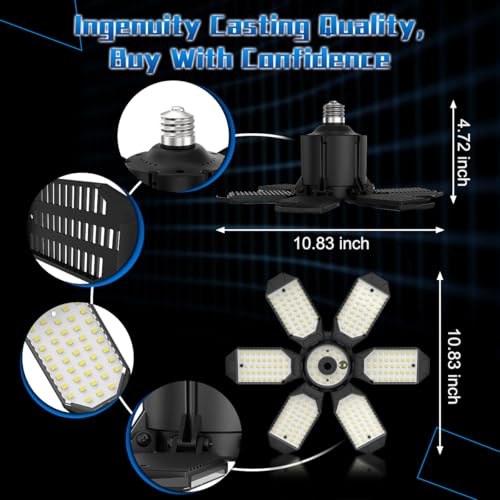 Garage Light Super Brighter 15000LM Garage Light Bulb 150 Watt Equivalent Screw into E26 Socket w