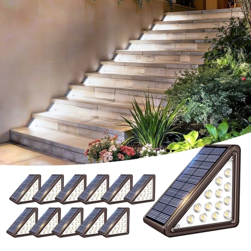 12 Pack Solar Step Lights Outdoor Waterproof (12 Count)