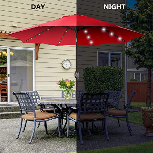 9ft Patio Umbrella with Solar Lights