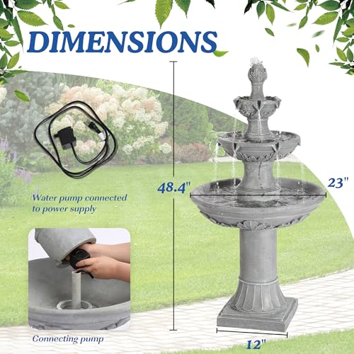 48.4" H Italian Outdoor Water Fountains