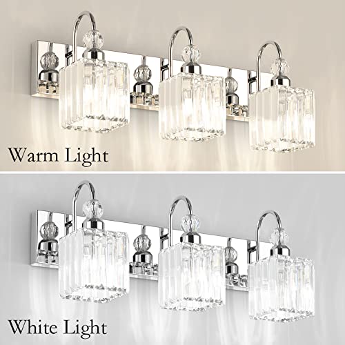 Chrome Crystal Bathroom Vanity Light