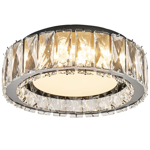 Dimmable Crystal Flush Mount Ceiling Light