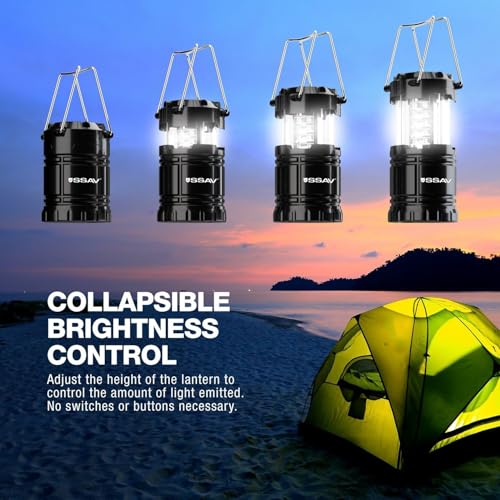 8 Pack Battery Powered LED Lanterns with Batteries for Each Lantern (8 Count)