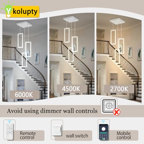 Modern LED Chandelier Adjustable Hanging Chrome Pendant Light Fixture 3
