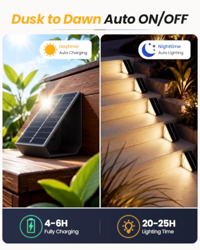 Solar Step Lights Outdoor Waterproof with Remote 8 Pack