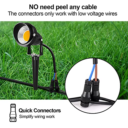 10W Low Voltage Landscape Lights LED Landscape Lighting with Connectors 12V Waterproof Outdoor Landscape Spotlights Floor Yard Lawn Best Garden Lights 1000LM Warm White (10 Count)