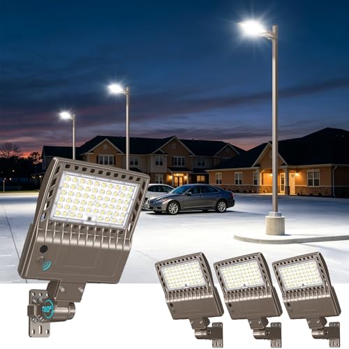 4Pack 200W LED Parking Lot Lights Dusk to Dawn Photocell