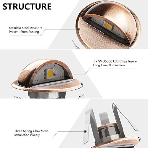 LED Stair Light Low Voltage Waterproof IP65 Outdoor F1.38 Wood Multicolored RGB Recessed LED Deck Lighting Yard Garden Patio Step Landscape Pathway Decor Lamp (30 Count)