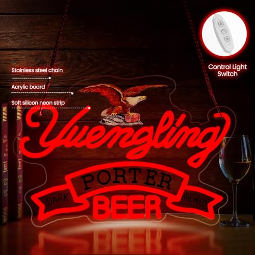 Yuenglin Neon Sign LED Beer Light for Home Bar Man Cave Wall Decor (red)