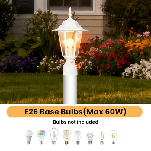 15"H Dusk to Dawn Outdoor Lamp Post Light (2 Count)
