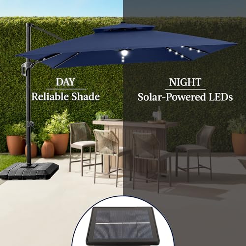9x12ft LED Cantilever Patio Umbrella w