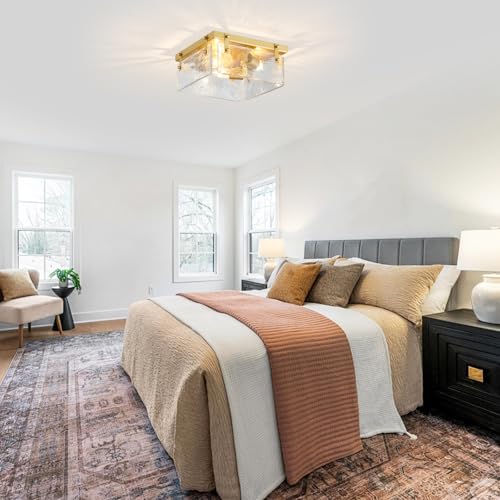 Close to Ceiling Light Fixture Gold Chandelier Modern Farmhouse Flush Mount Ceiling 3