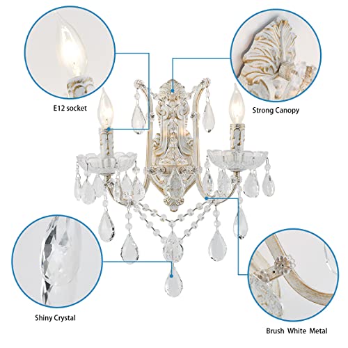 French Country Crystal Wall Sconce