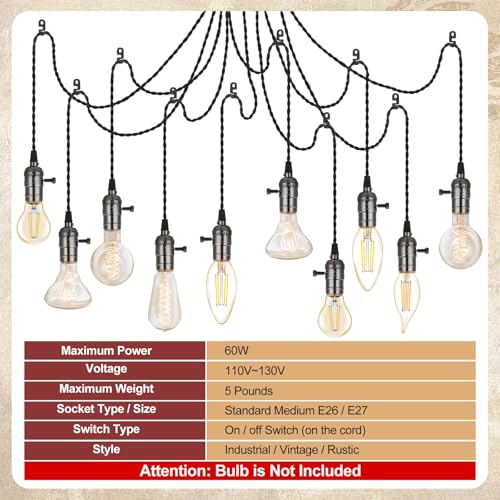 1 Pcs Pendant Light Sockets Cord Kit