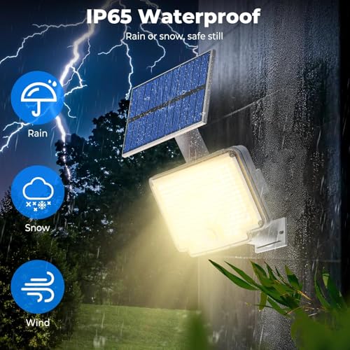 318 LED Solar Motion Lights Outdoor Waterproof with 16.4 FT Cable