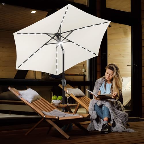 Solar Patio Umbrella with Centre Light