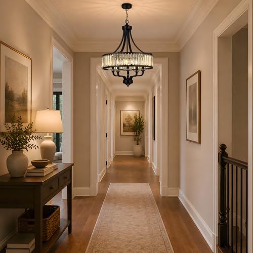 5 Light Black Crystal Chandelier (Black / 5-Light)