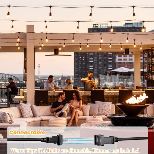 25 FT Outdoor String Lights LED 2W S14 Commercial Grade Waterproof (25 Foot)
