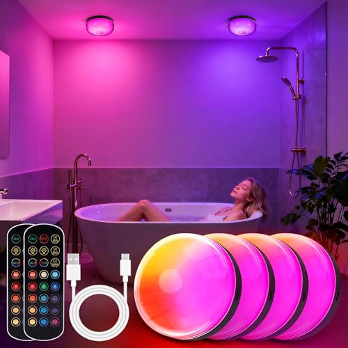 4 Pack Waterproof Shower Lights for Inside Shower (4 Count)