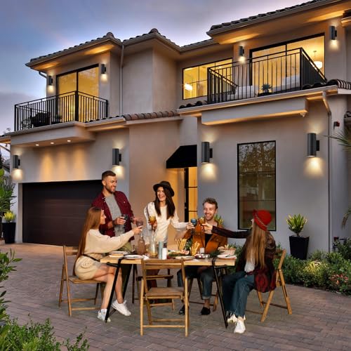 2 Pack Modern Black Outdoor Wall Light (2 Count)