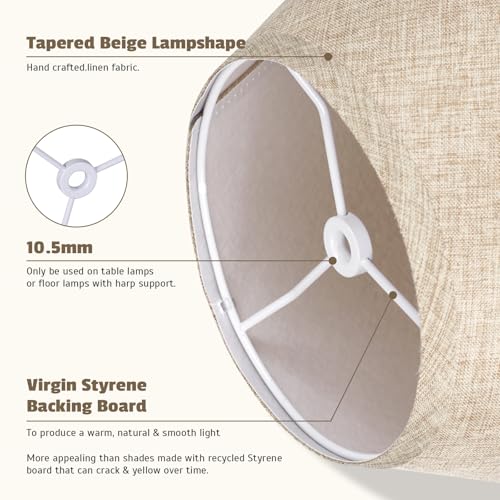 16 Inch Tan Linen Lamp Shades (2 Count)